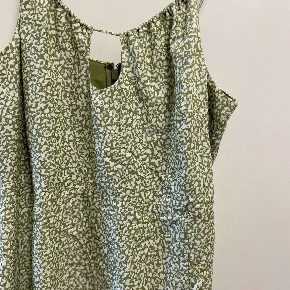 Abercrombie & fitch Medium green white ladies spaghetti strap maxi dress